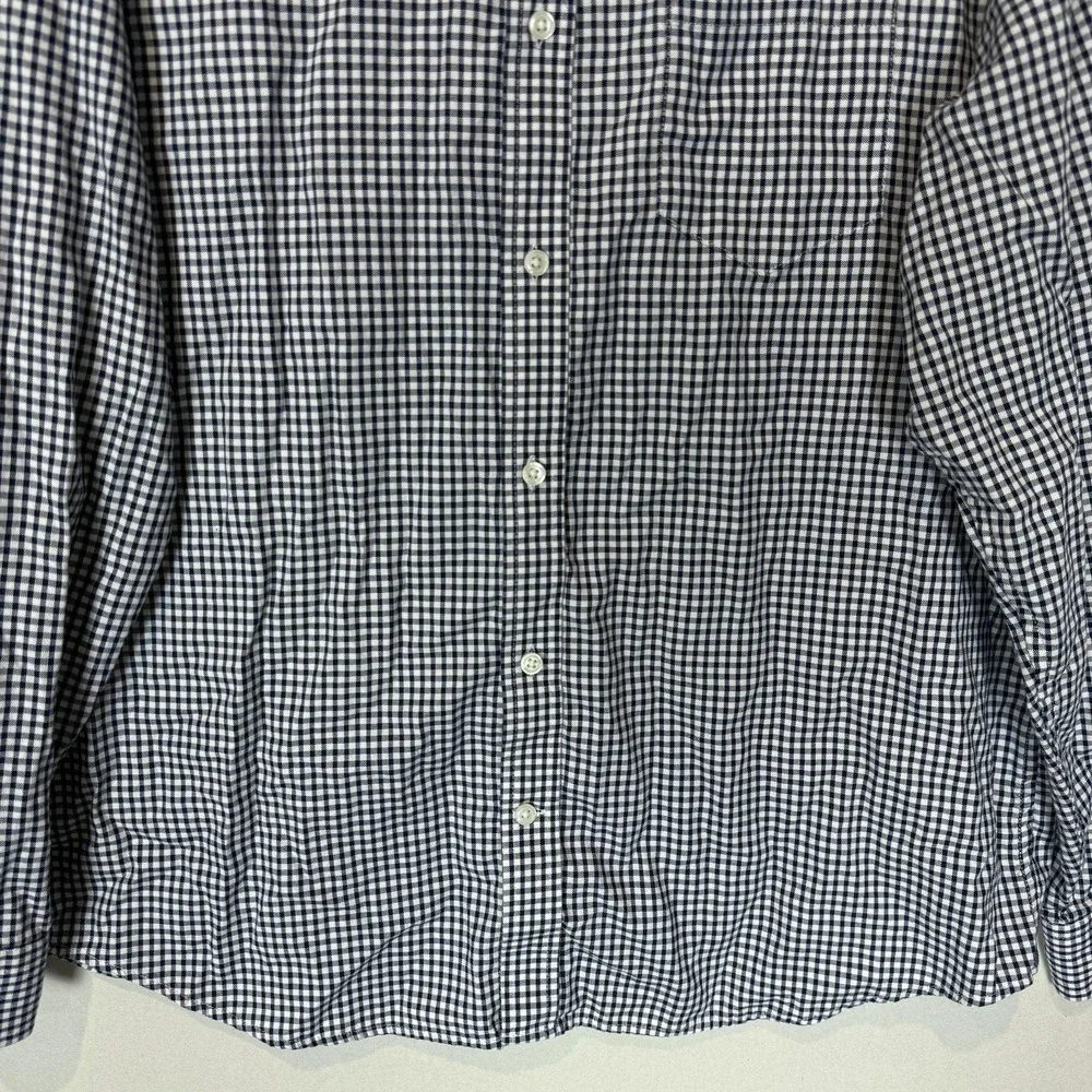 Banana Republic Shirt Mens XL Blue Check Untucked Fit Button‎ Down Oxford Casual